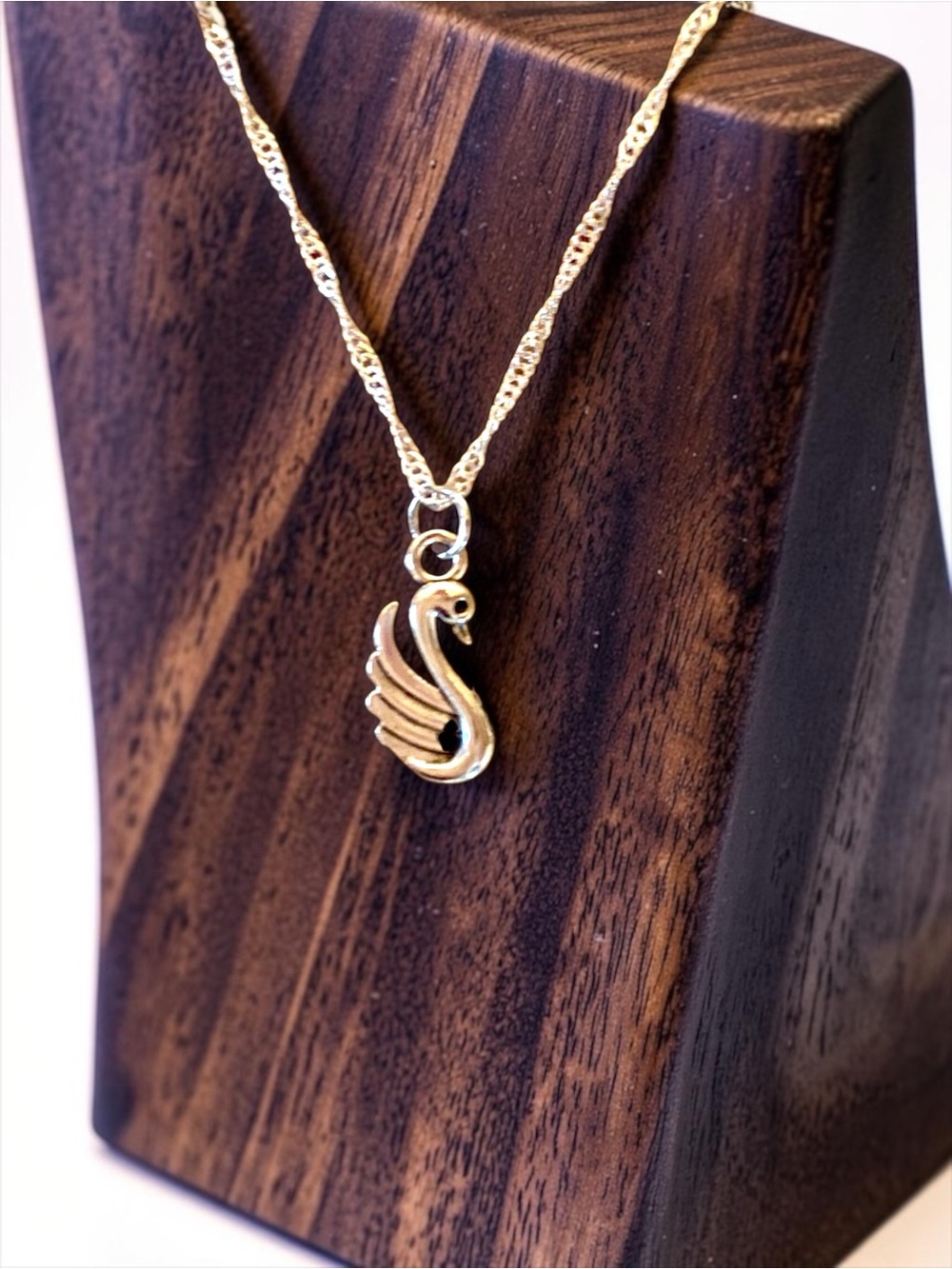 Silver Swan Pendant Necklace for Women - Classic Silver